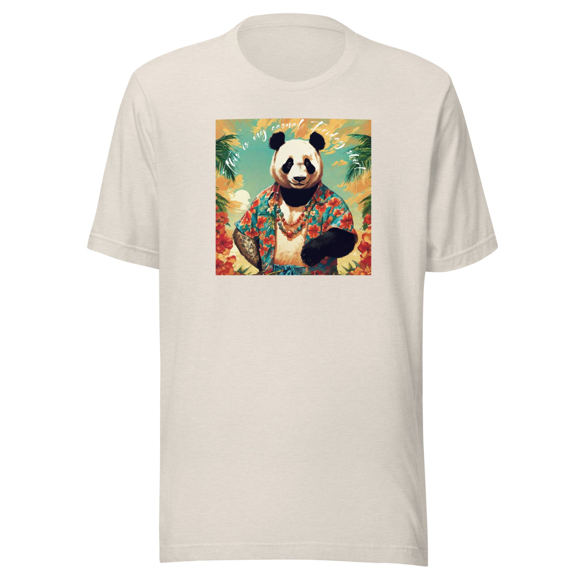 Casual Friday Panda Men's Funny T-Shirt Heather Dust