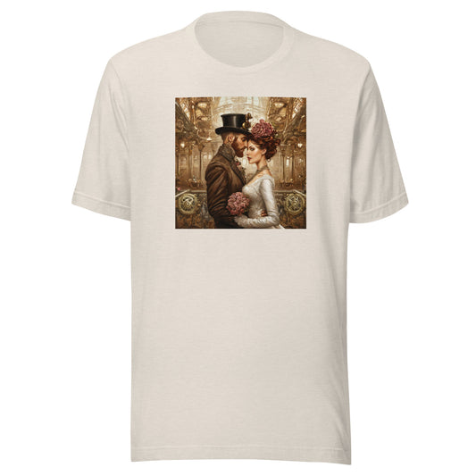 Gears & Lace Steampunk Wedding Men's T-Shirt Heather Dust