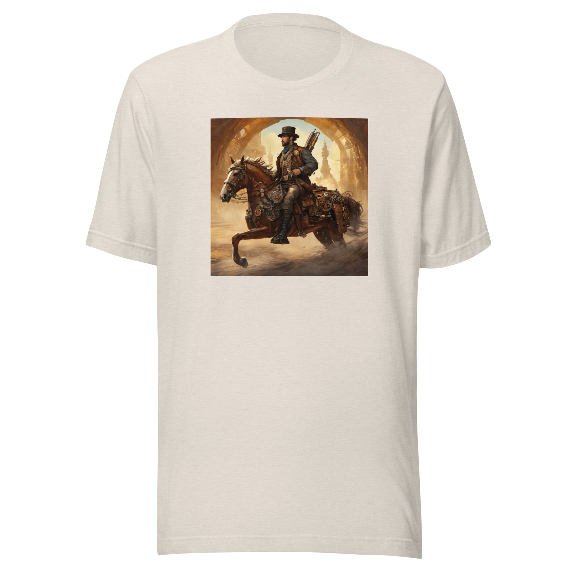 Geared Up Gunslinger Men's Steampunk T-Shirt Heather Dust