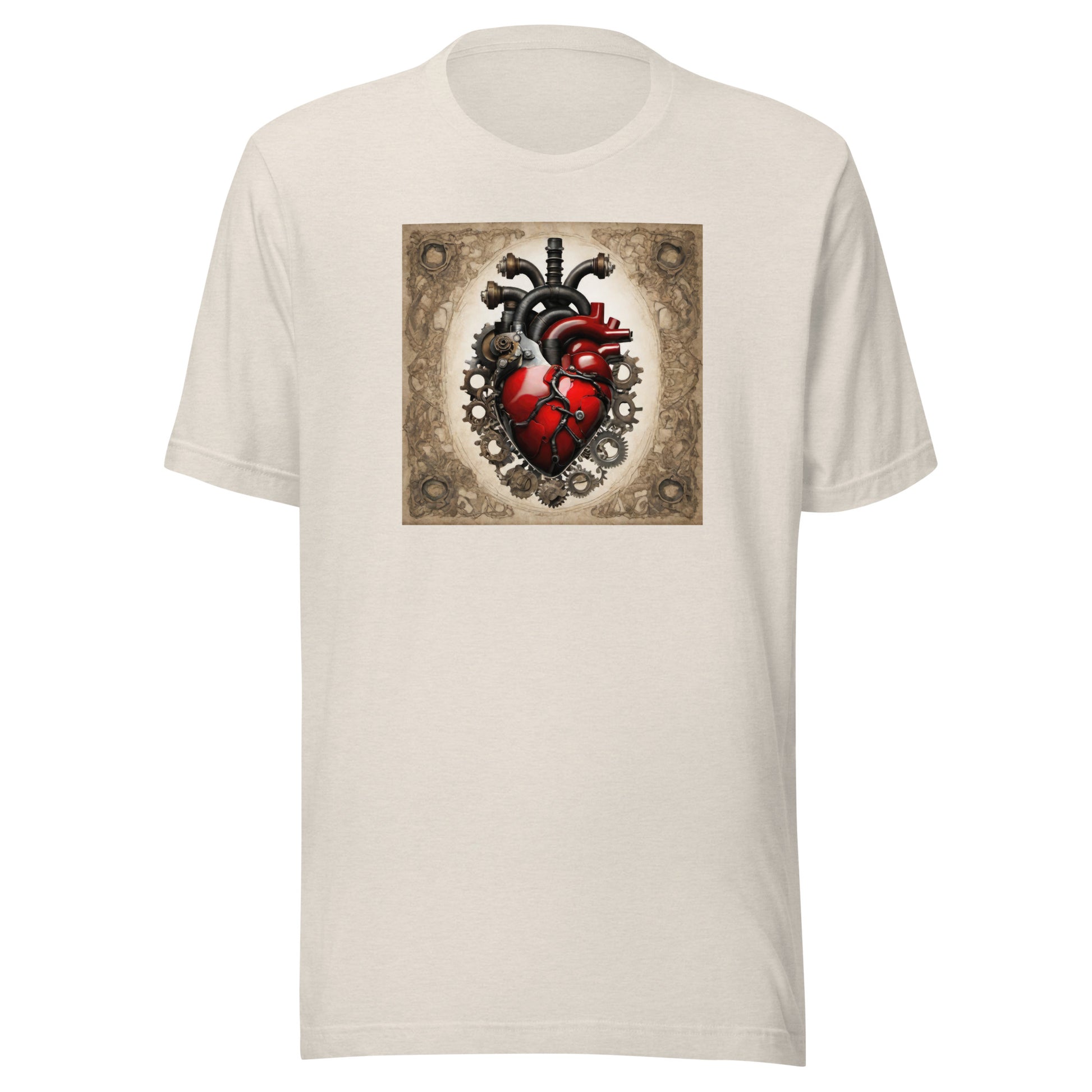 Gears Make My Blood Pump Men's Steampunk T-Shirt Heather Dust