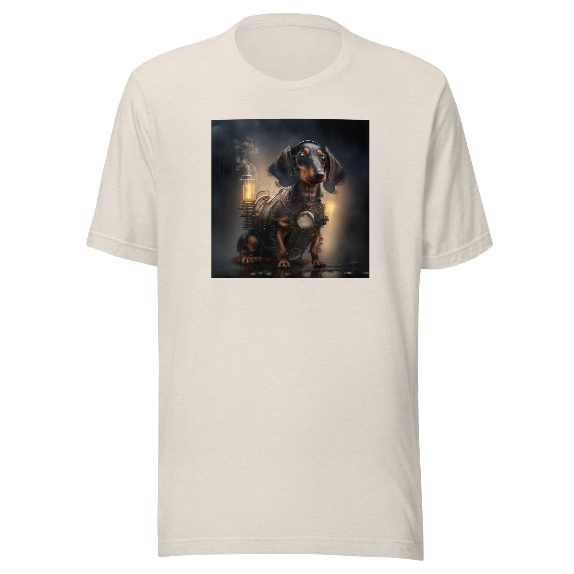 Pump Powered Pooch Men's Steampunk T-Shirt Heather Dust