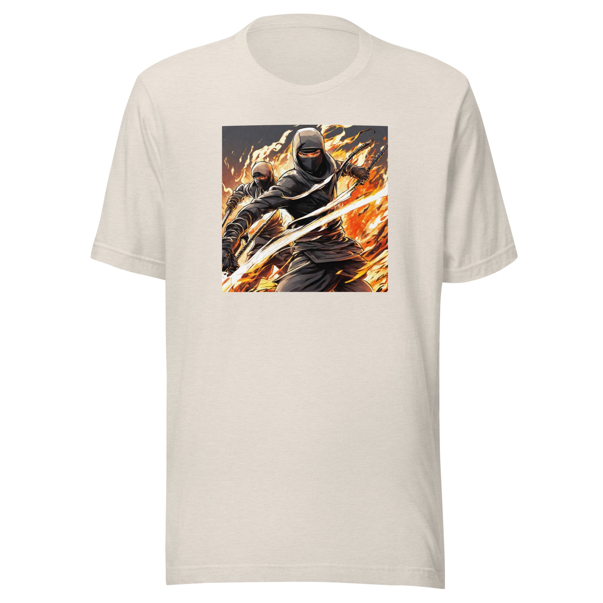 Flame-Wielding Assassin Men's Anime T-Shirt Heather Dust