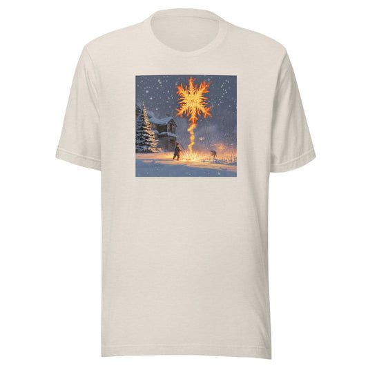 Fire from Ice Snowflake Men's Anime T-Shirt Heather Dust