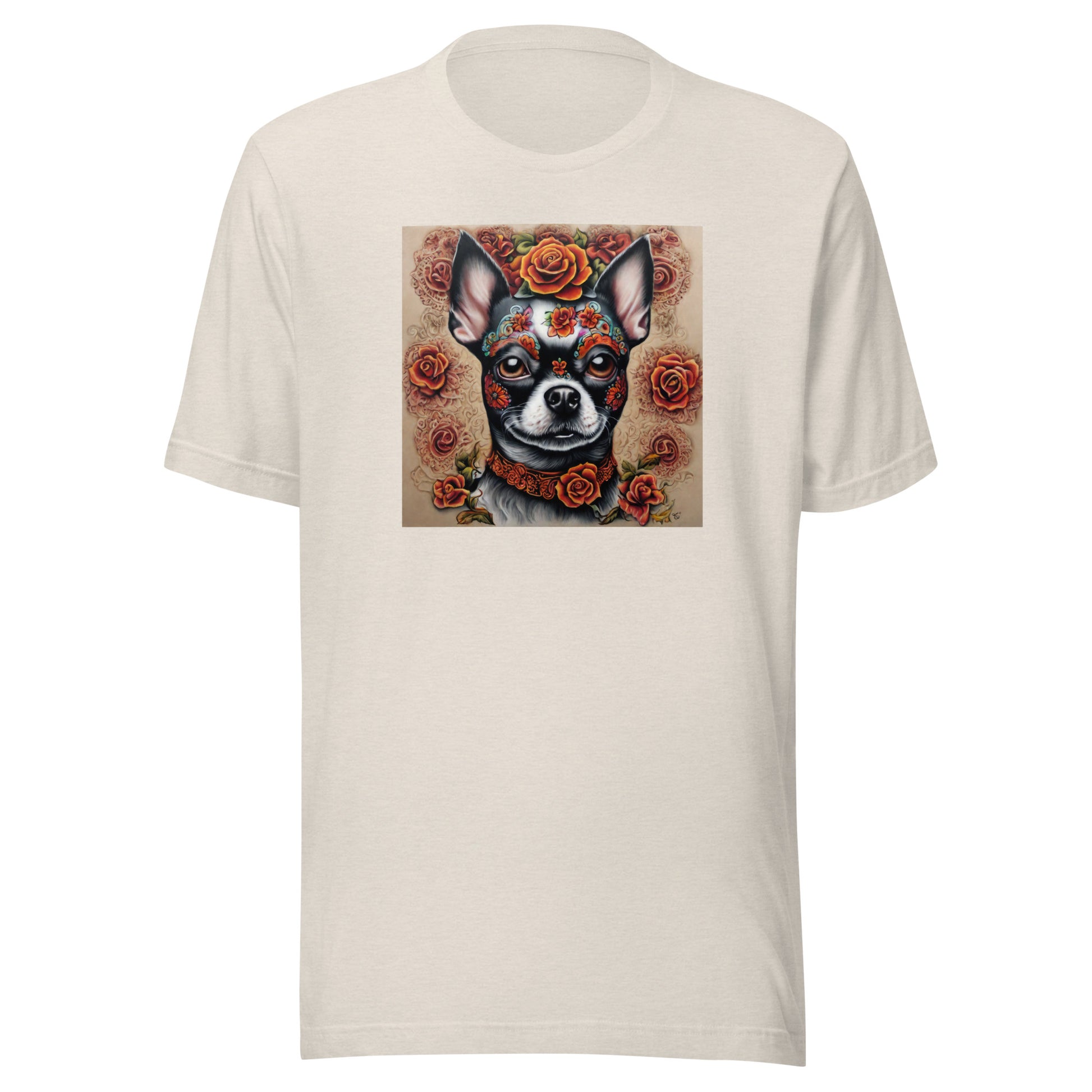 Day of the Dead Chihuahua Men's Dog Lover T-Shirt Heather Dust