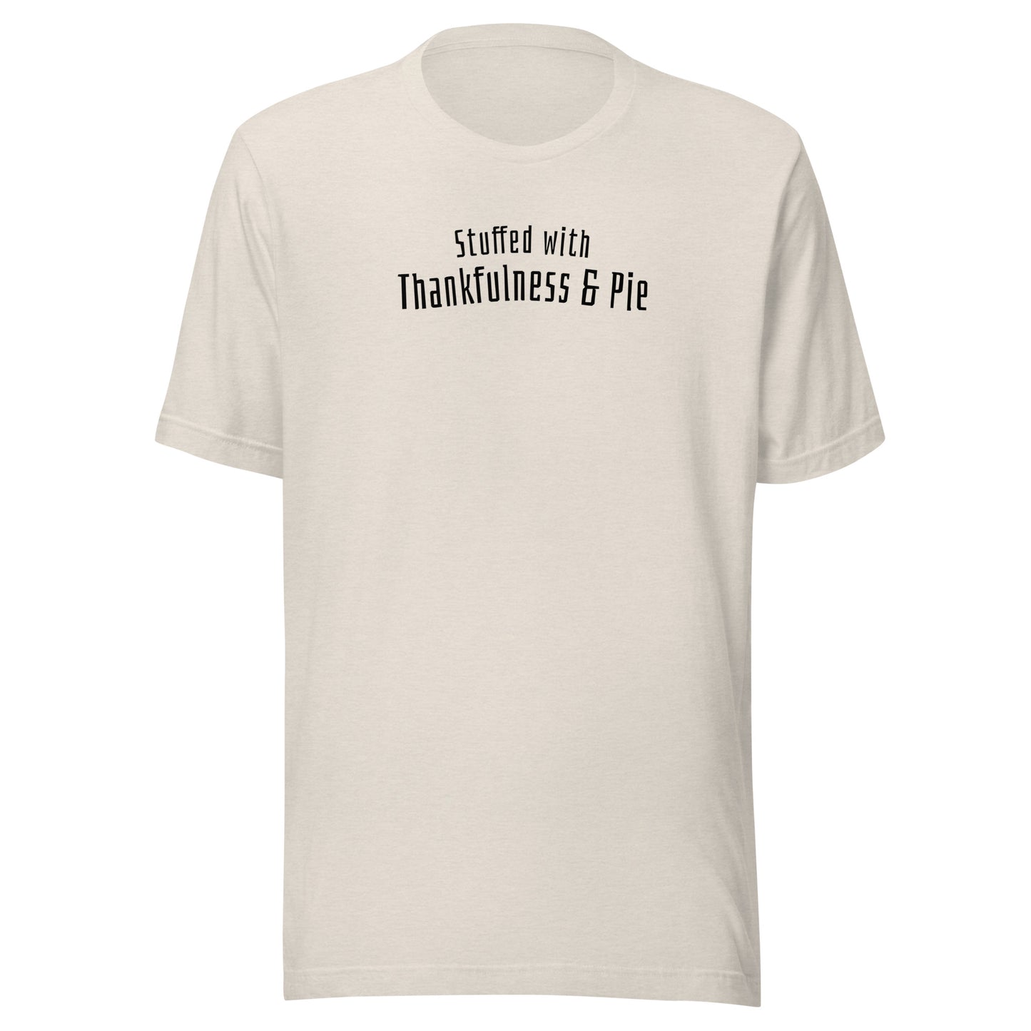 Stuffed with Thankfulness & Pie Thanksgiving Men's T-Shirt Heather Dust