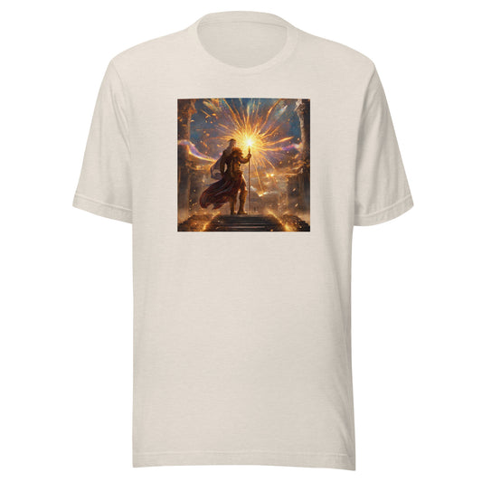 Zeus Creating Fireworks Men's 4th of July T-Shirt Heather Dust