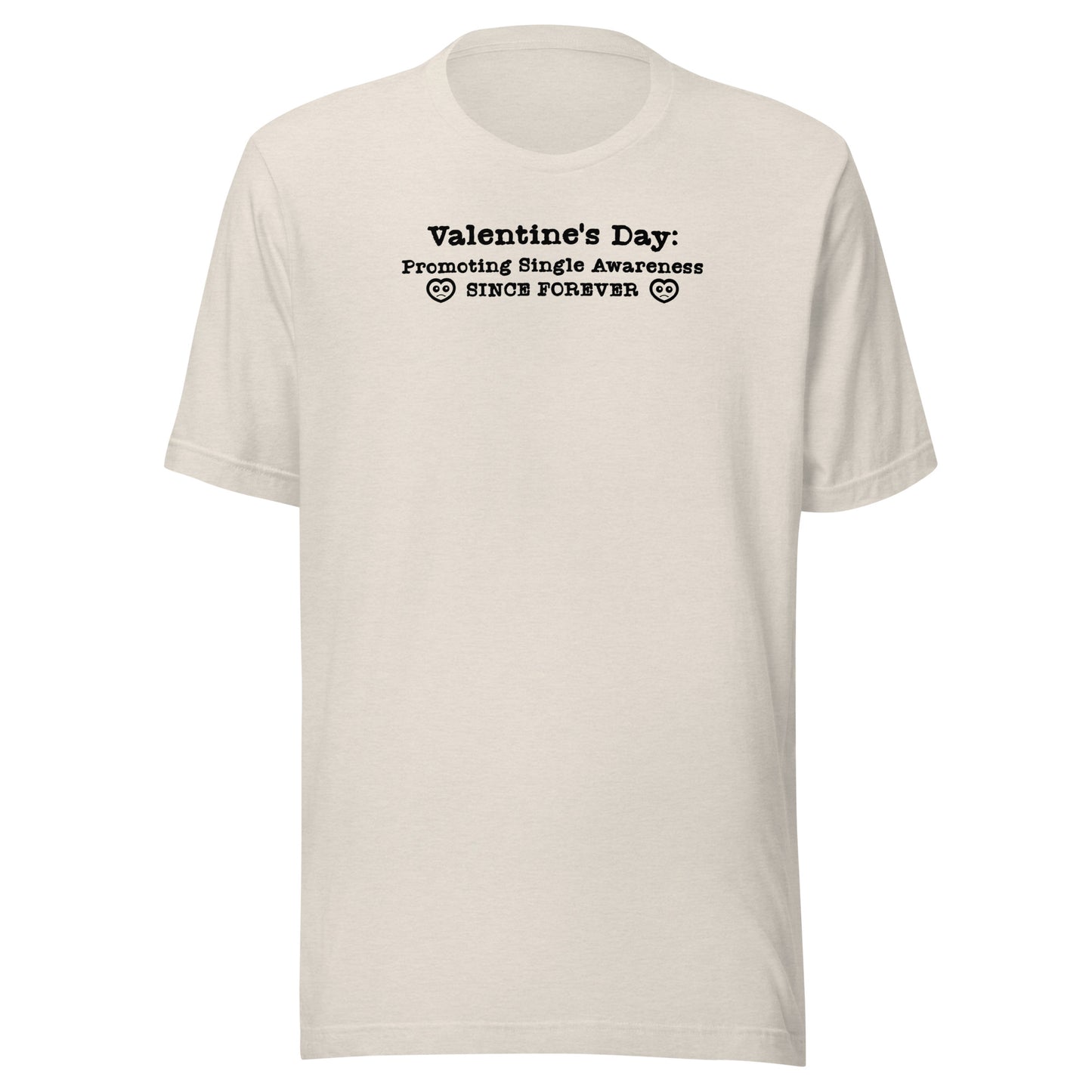 Valentine's Day Promoting Single Awareness Since Forever Men's Funny T-Shirt Heather Dust