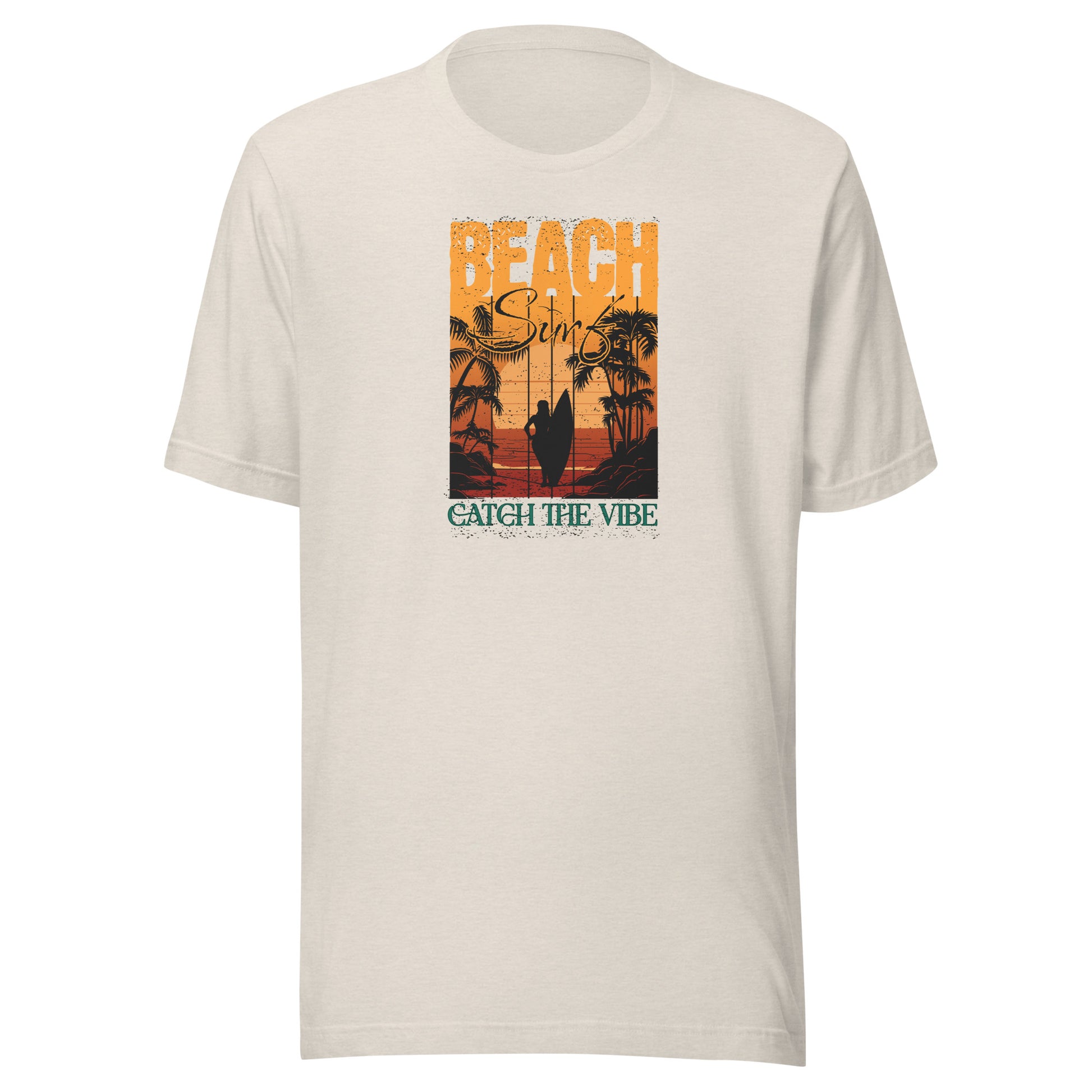 Catch the Beach Vibe Surfing Men's T-Shirt Heather Dust