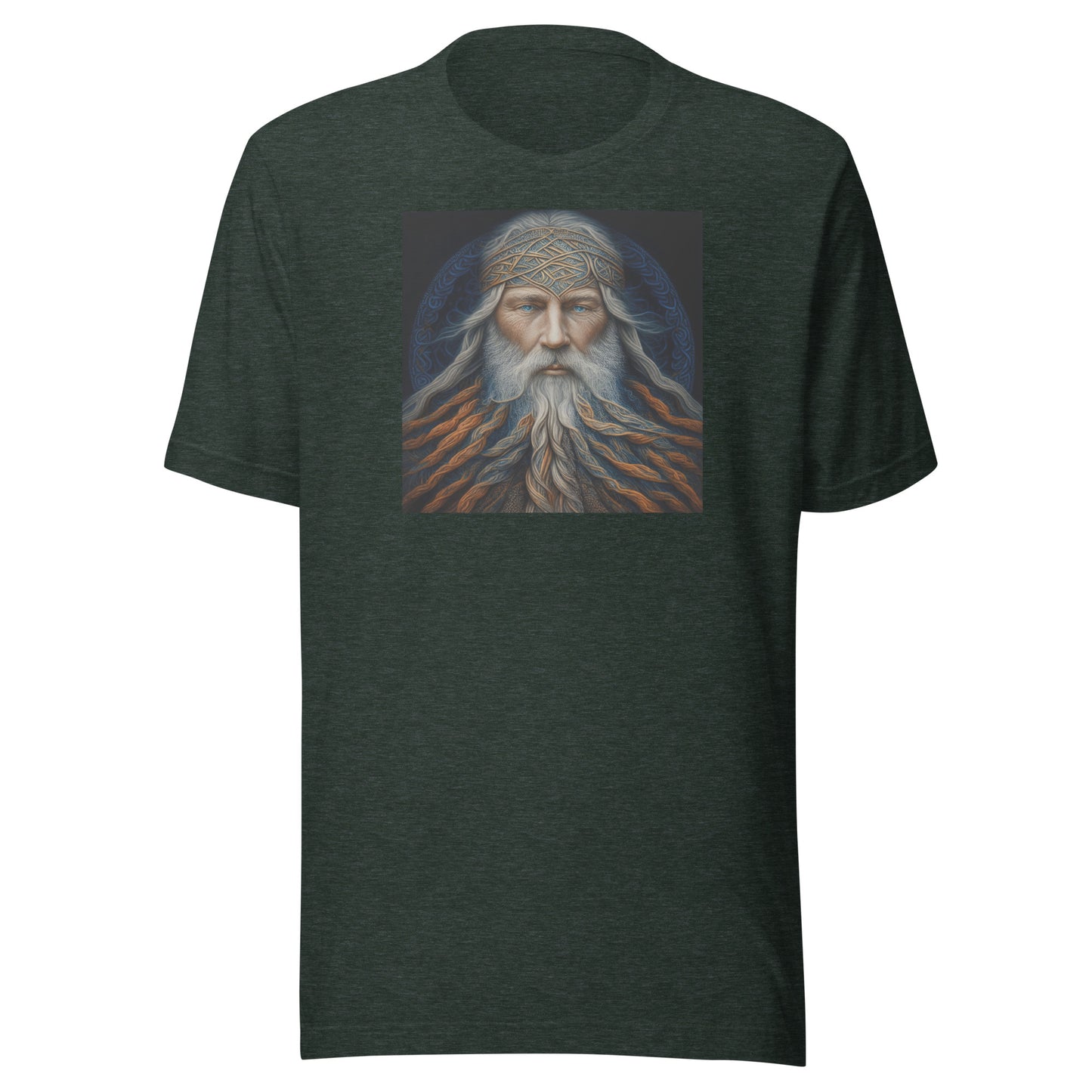 Bearded Wizard Men's Fantasy T-Shirt Heather Forest