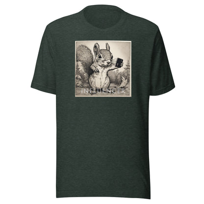 Squirrel Influencer Men's Funny T-Shirt Heather Forest