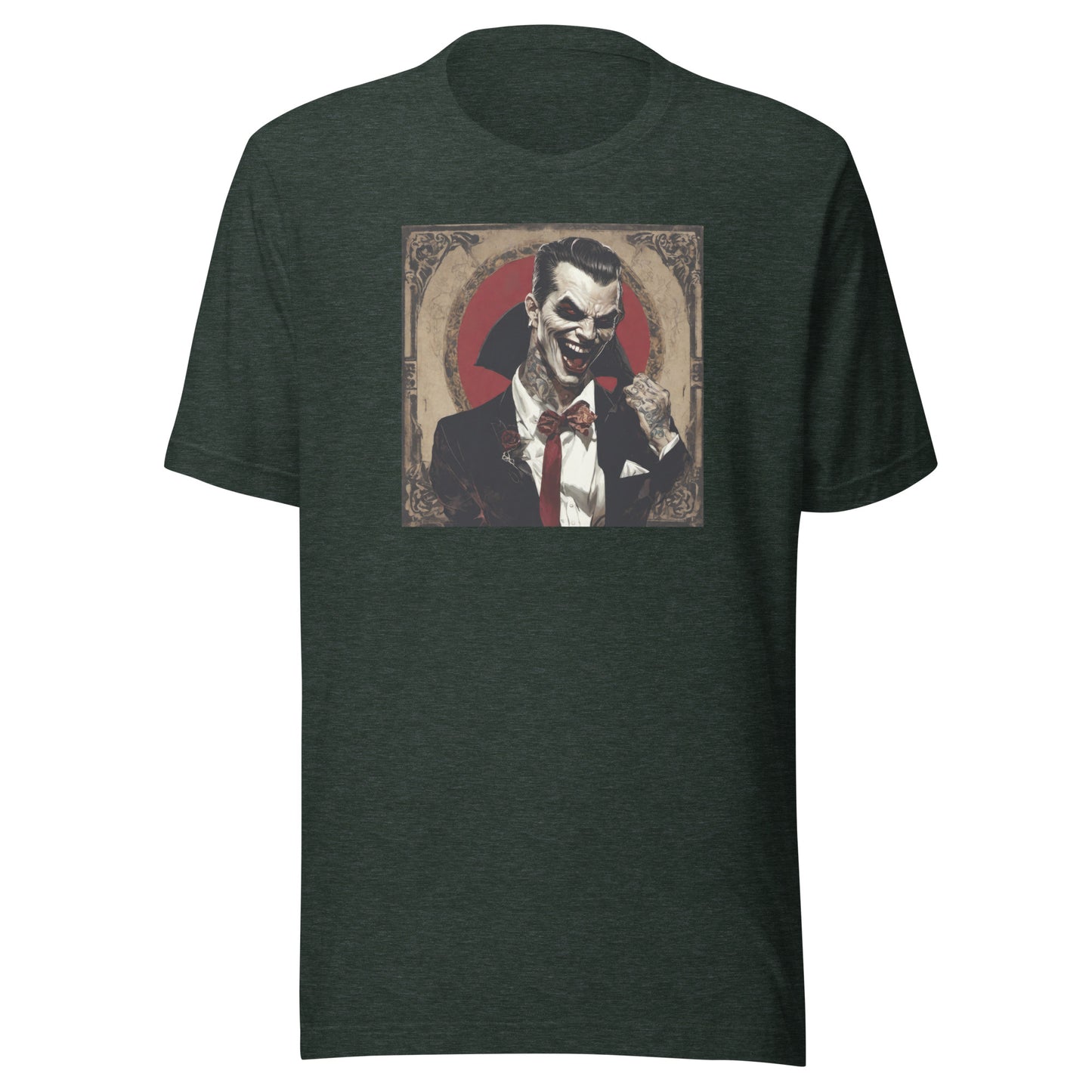 Psyched Vampire Men's Graphic Tee Heather Forest