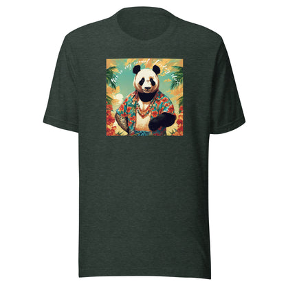 Casual Friday Panda Men's Funny T-Shirt Heather Forest