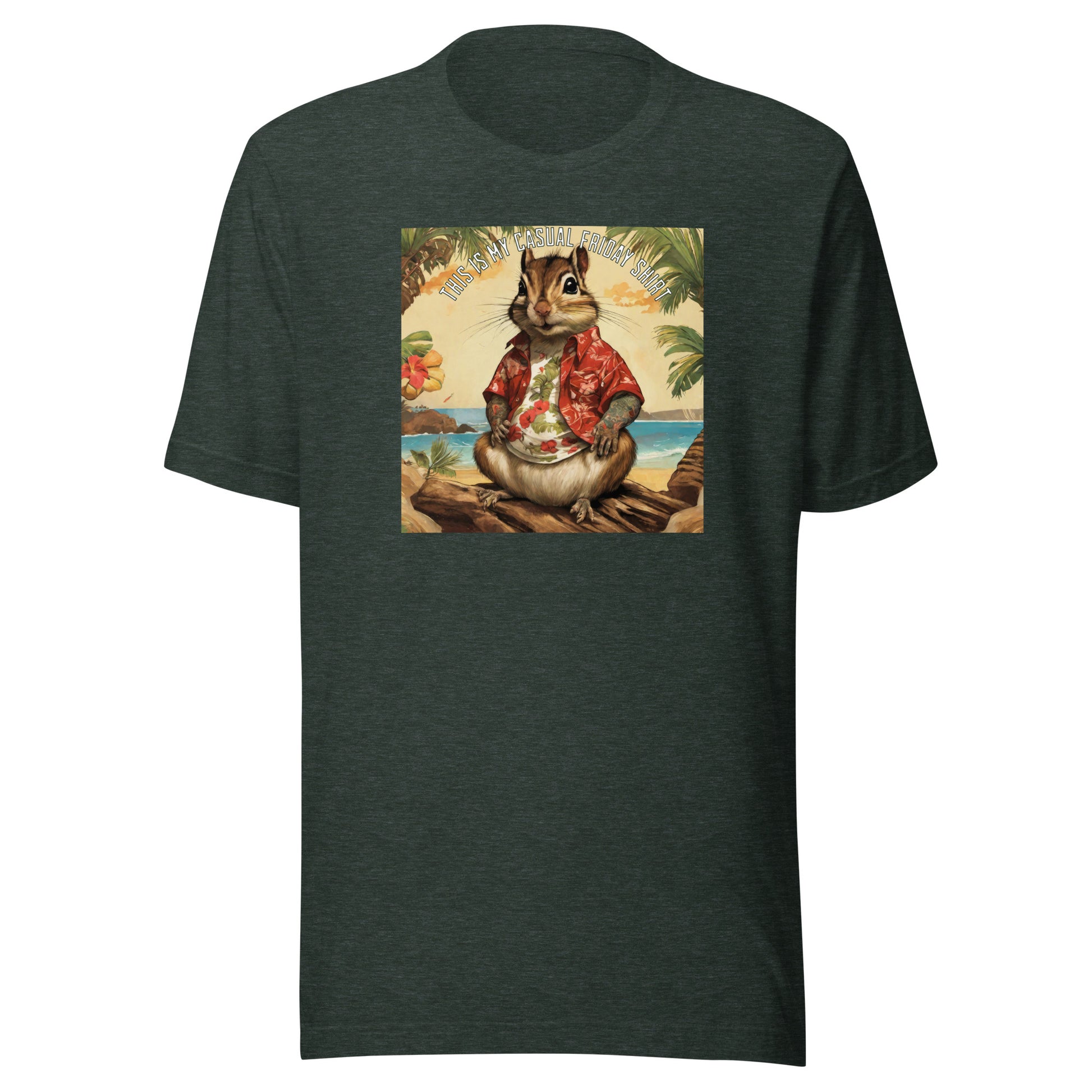 Casual Friday Squirrel Men's Funny T-Shirt Heather Forest