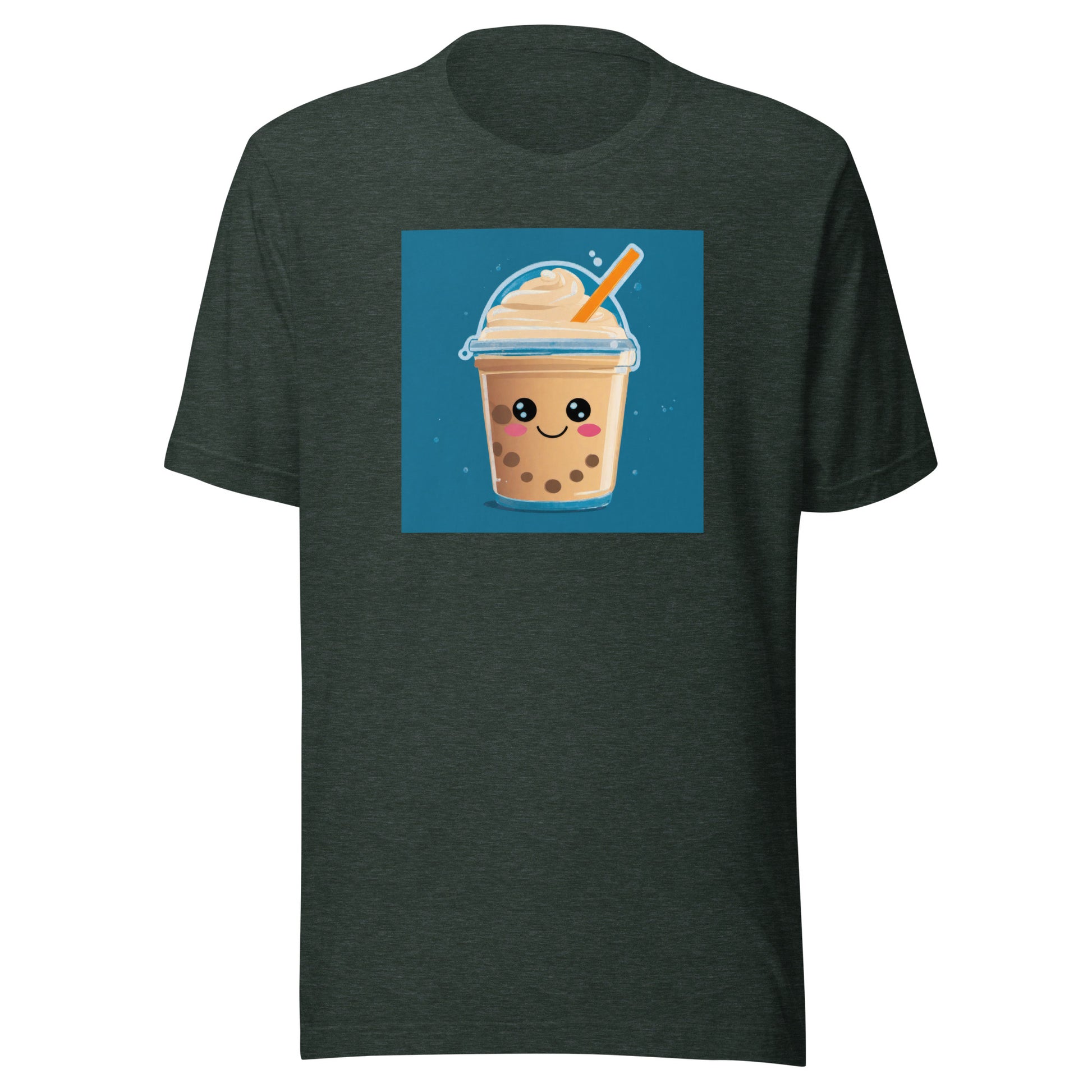 Boba Bubble Milk Tea Men's Funny T-Shirt Heather Forest