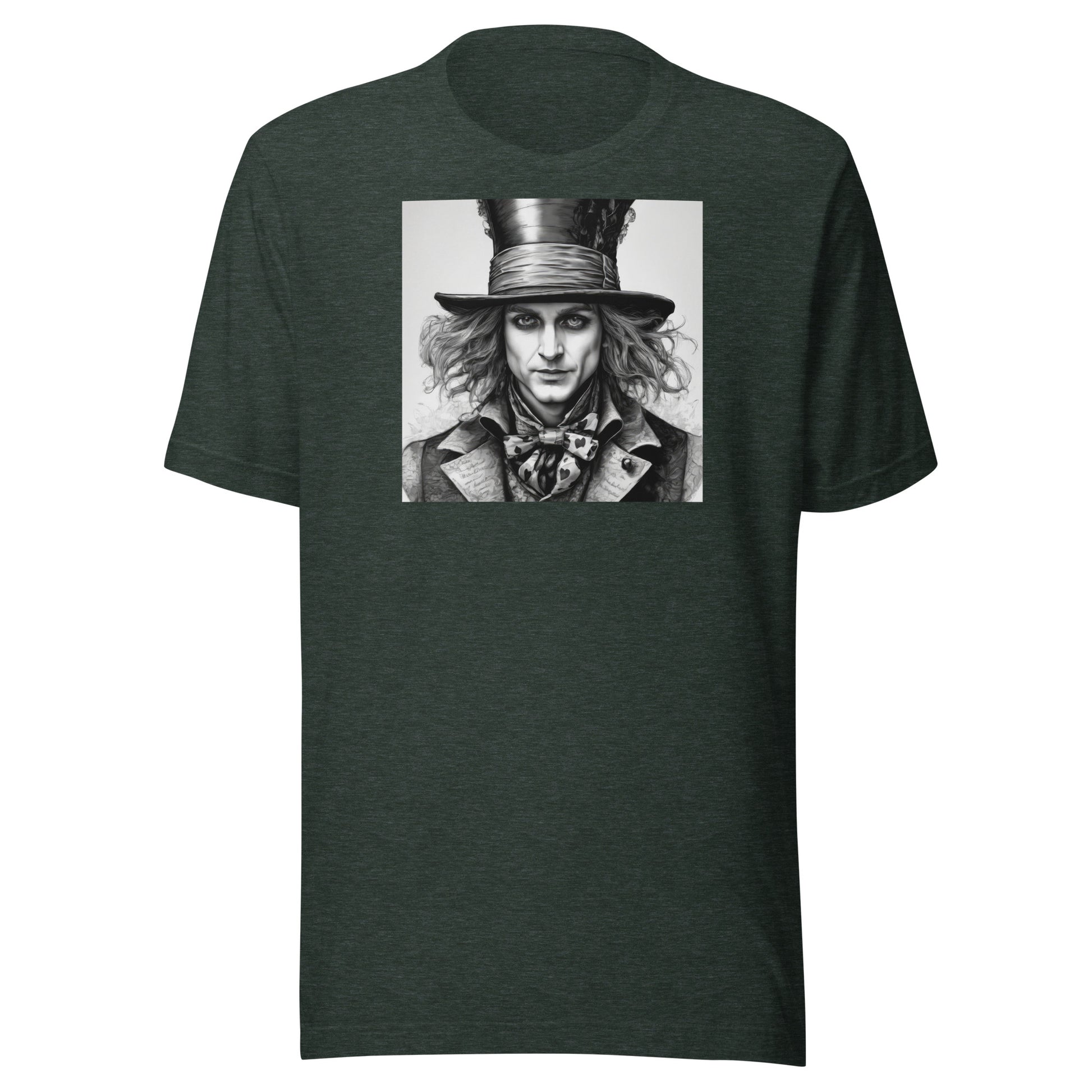 Serenely Eccentric Mad Hatter Men's T-Shirt Heather Forest