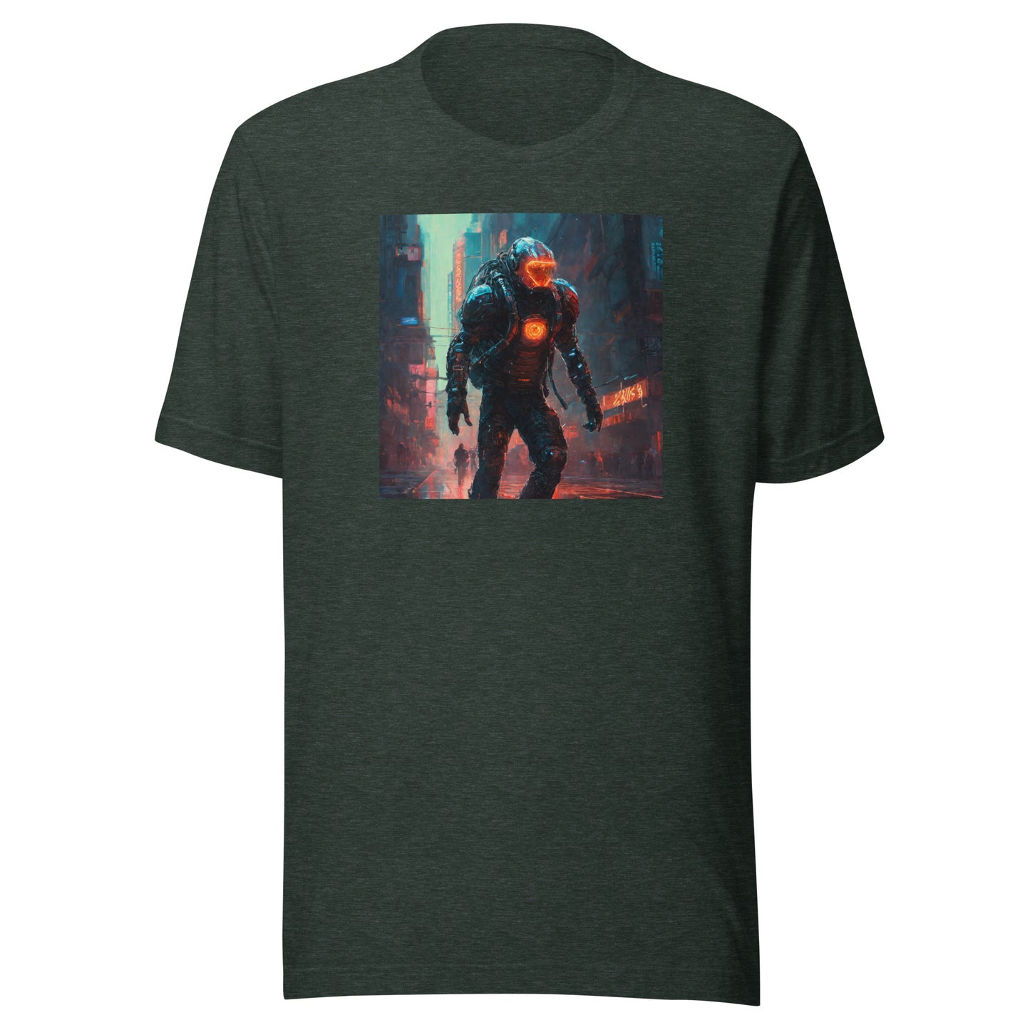 Futuristic Space Suit Men's Sci-Fi T-Shirt Heather Forest