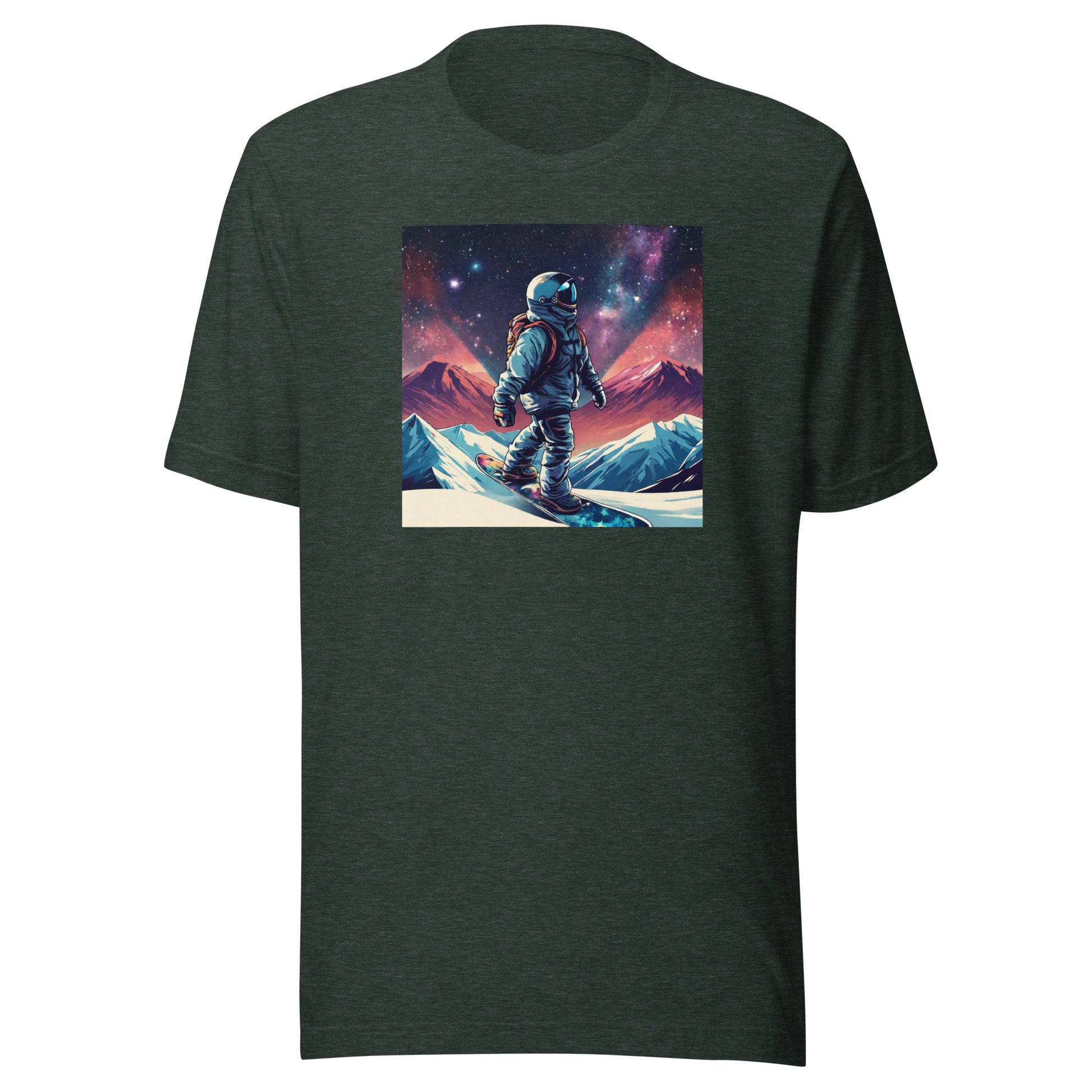 Snowboarding Astronaut Men's T-Shirt Heather Forest