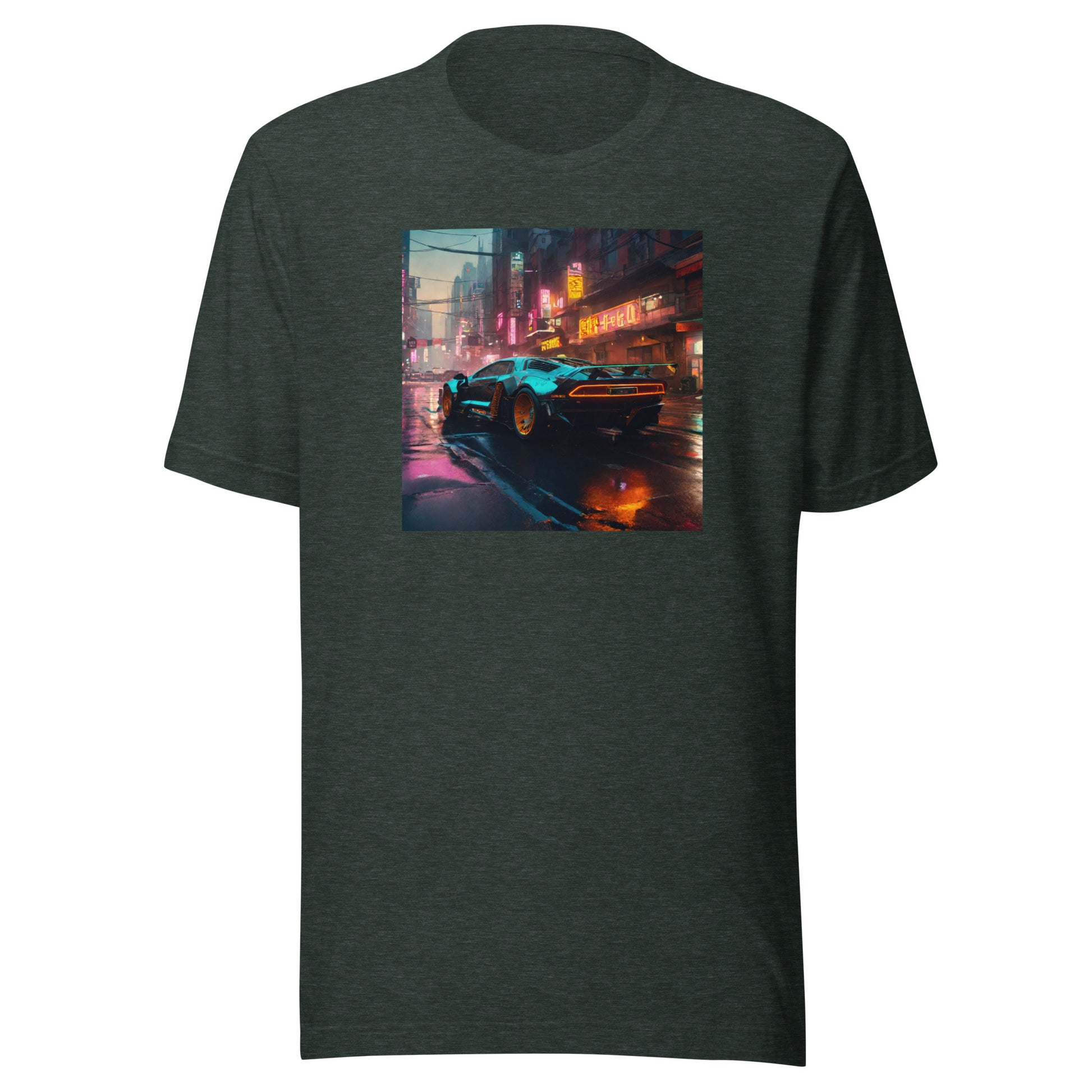 Cyberpunk Car Men's Futuristic T-Shirt Heather Forest