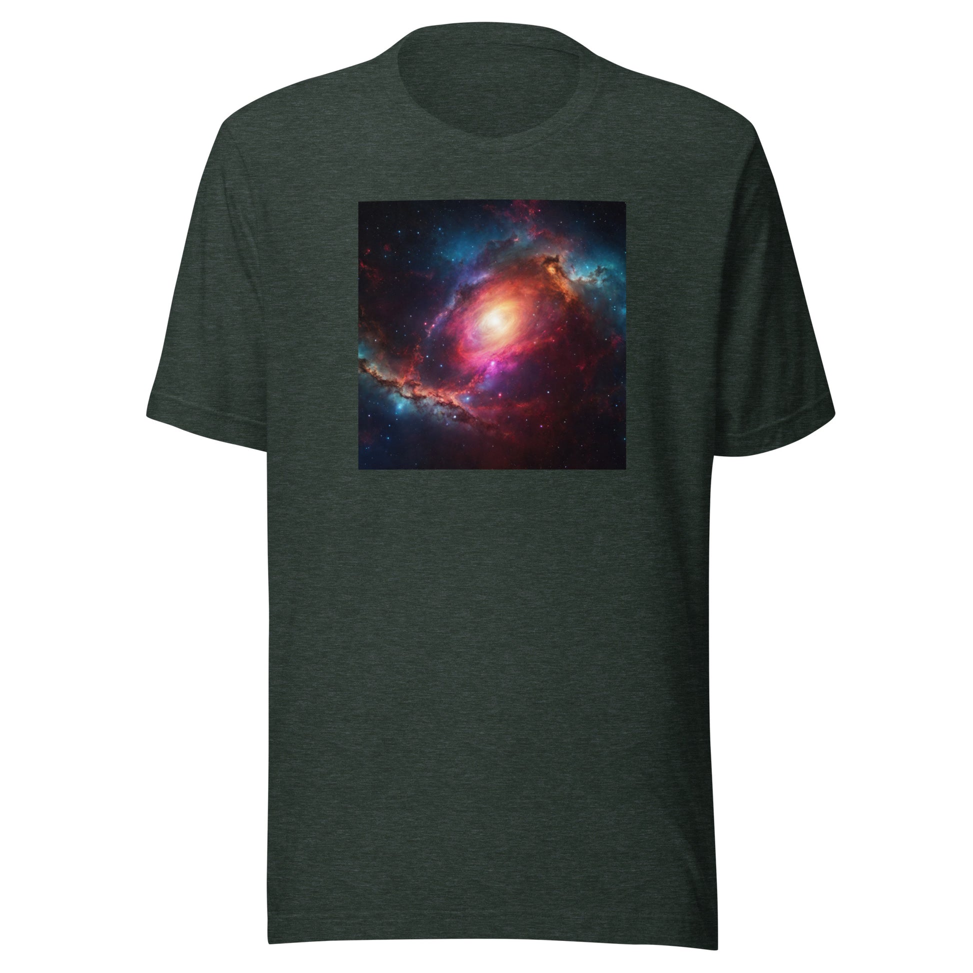 Cosmic Expanse Men's Outer Space T-Shirt Heather Forest