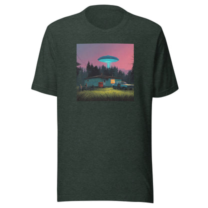 Backwoods Alien Abduction Men's Graphic Tee Heather Forest