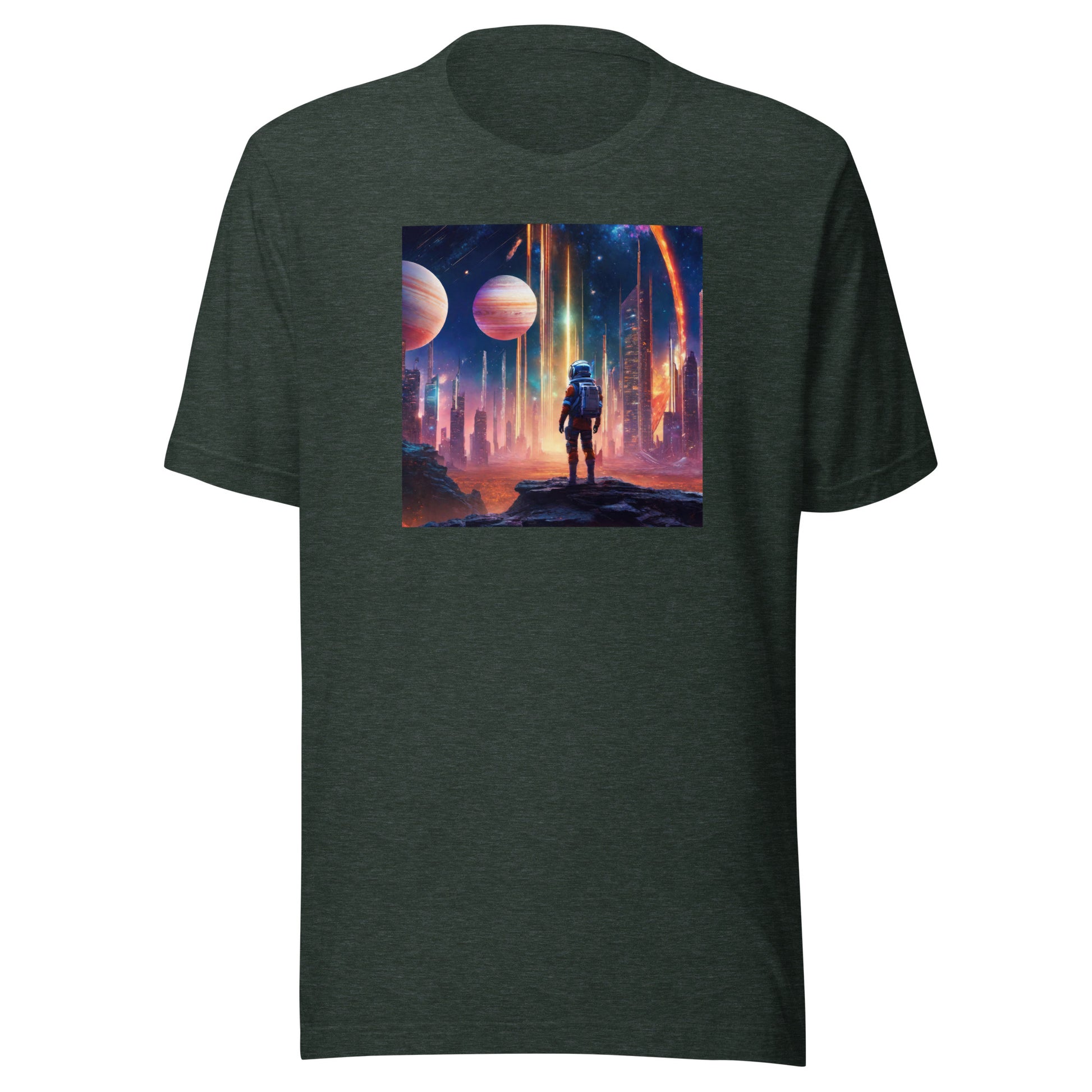 Space Explorer Dreamscape Men's T-Shirt Heather Forest