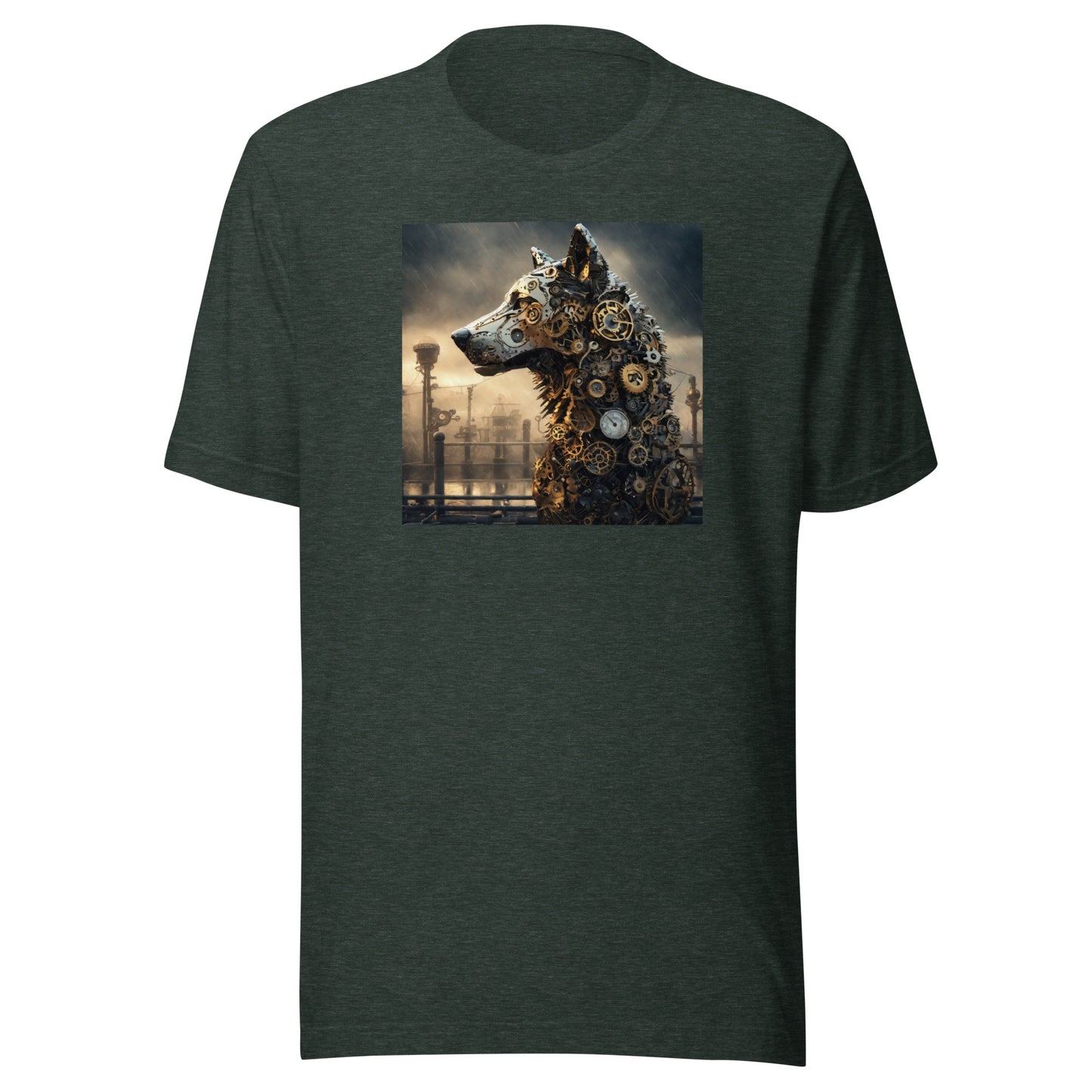 Clockwork Canine Men's SteampunkT-Shirt Heather Forest