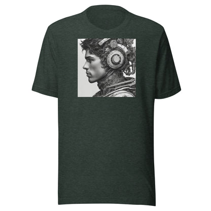 Bio-Mechanical Man Men's Sci-Fi T-Shirt Heather Forest