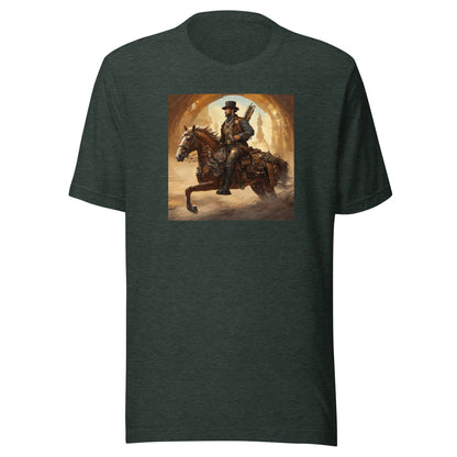 Geared Up Gunslinger Men's Steampunk T-Shirt Heather Forest