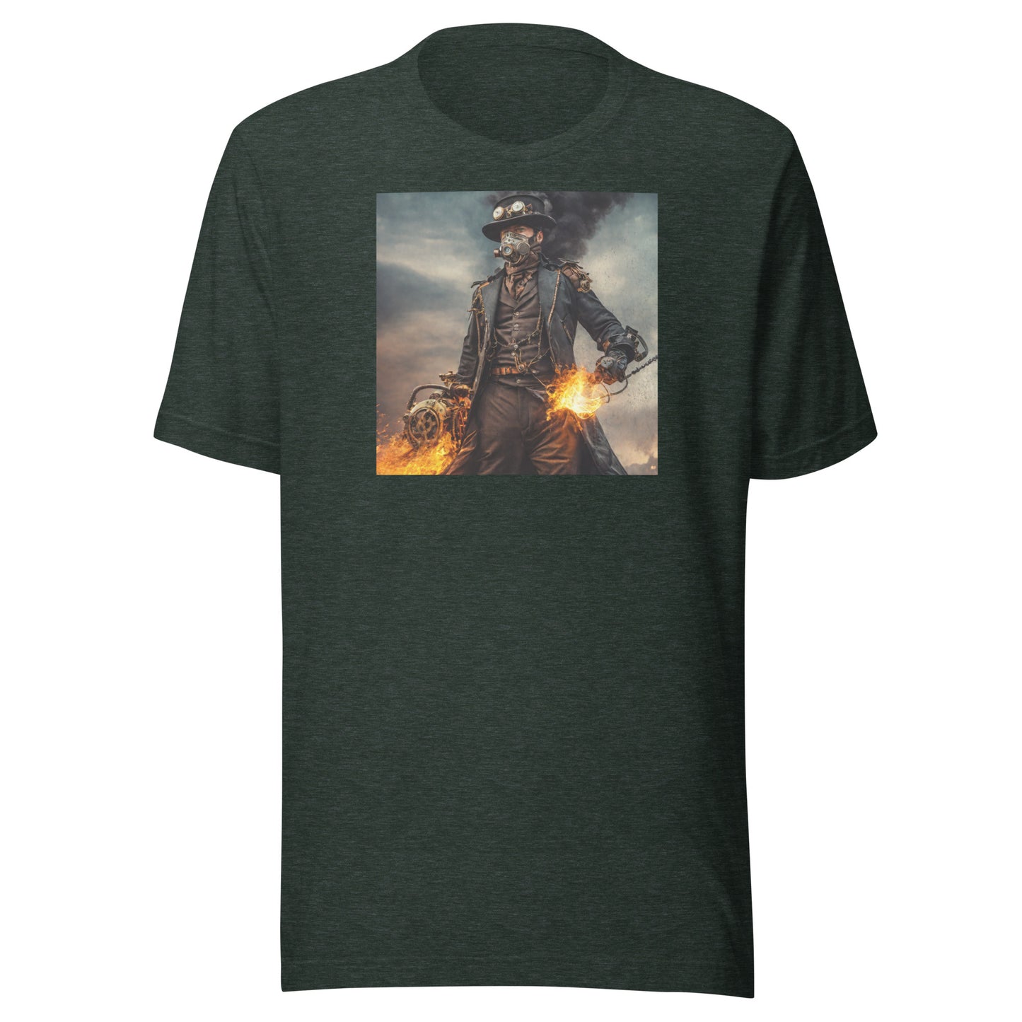 Dapper Pyro Men's Steampunk T-Shirt Heather Forest