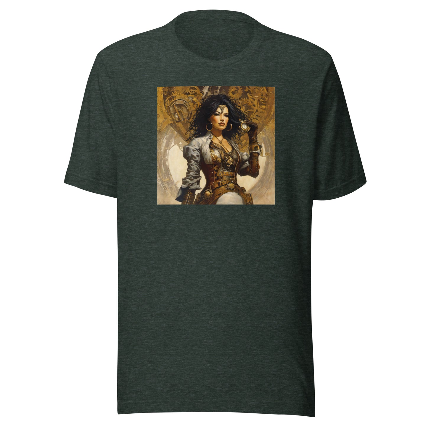 Steampunk Cowgirl Men's T-Shirt Heather Forest