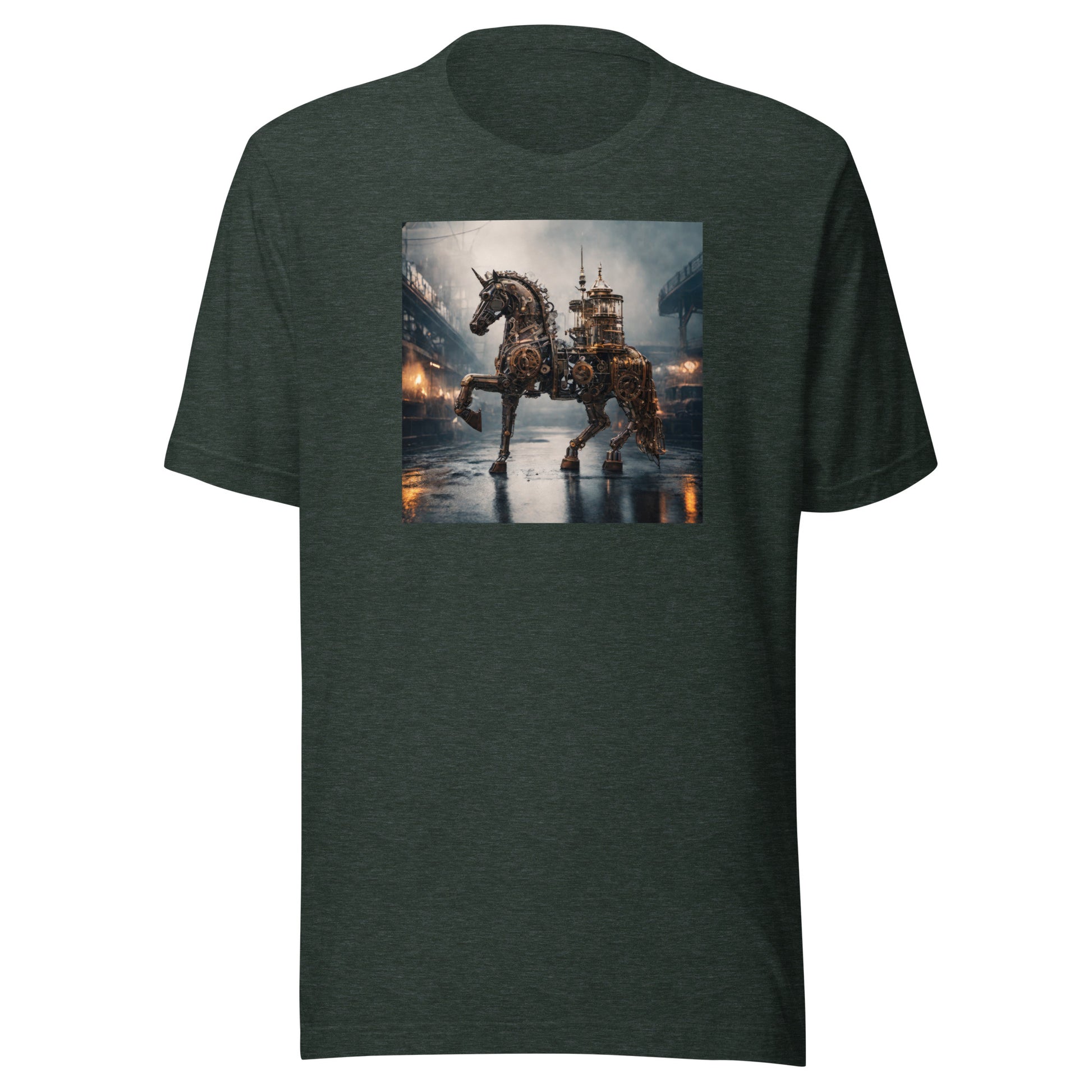 Steampunked Horse Men's Graphic Tee Heather Forest