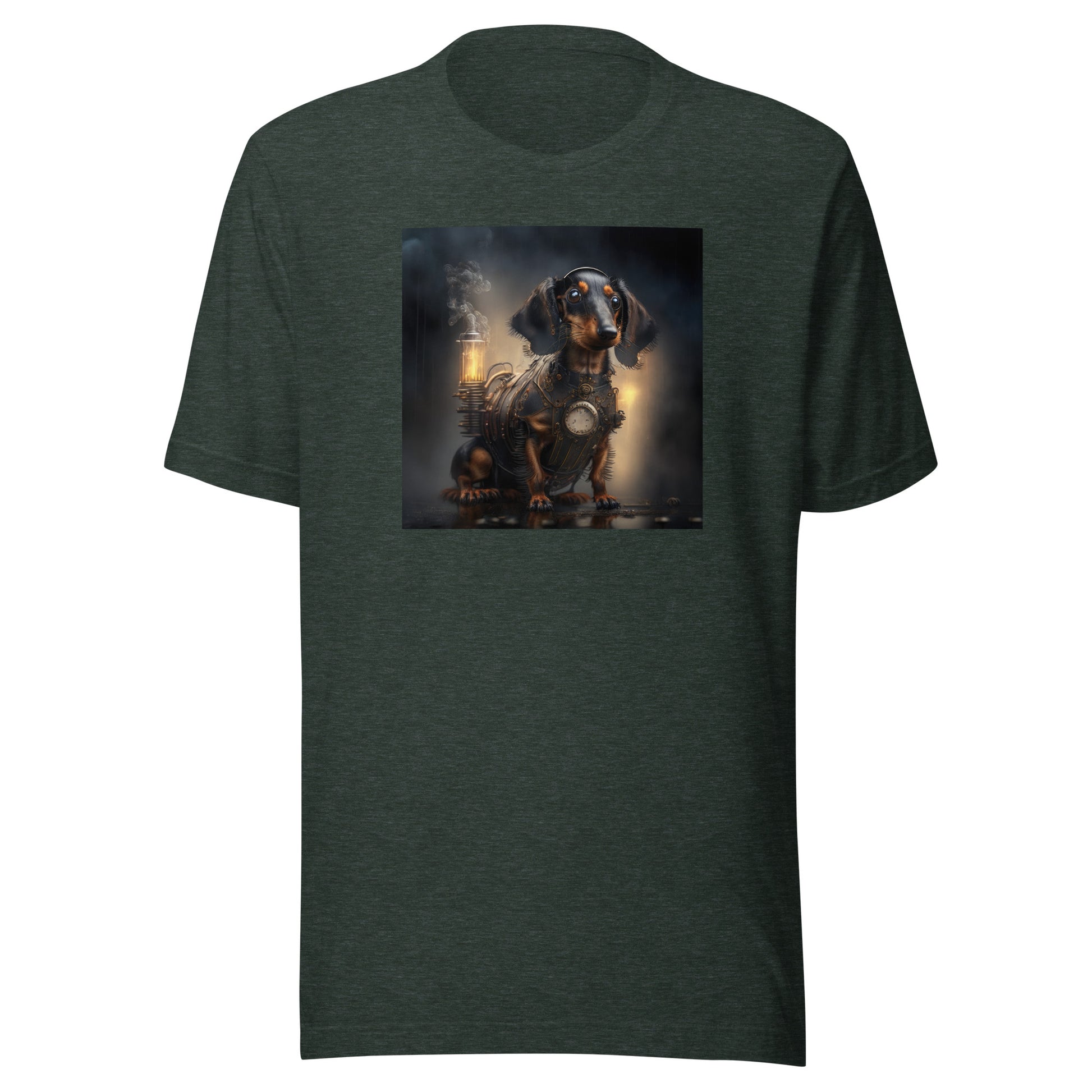 Pump Powered Pooch Men's Steampunk T-Shirt Heather Forest