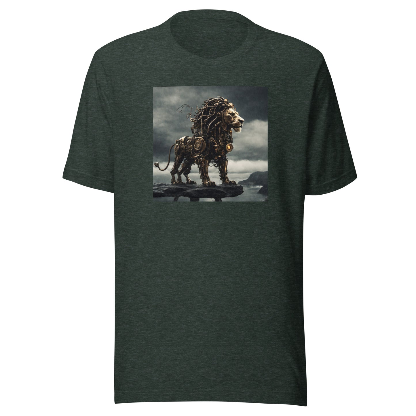 Gears of Gold Lion Men's T-Shirt Heather Forest