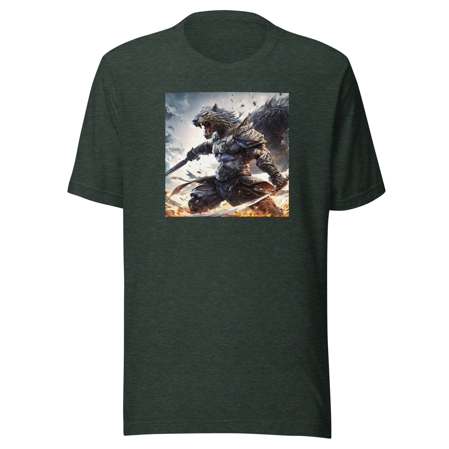 Raging Savage Men's Anime T-Shirt Heather Forest