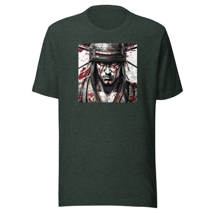 Battle-Worn Warrior Men's Anime T-Shirt Heather Forest