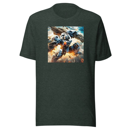 Bot in Battle Men's Anime T-Shirt Heather Forest