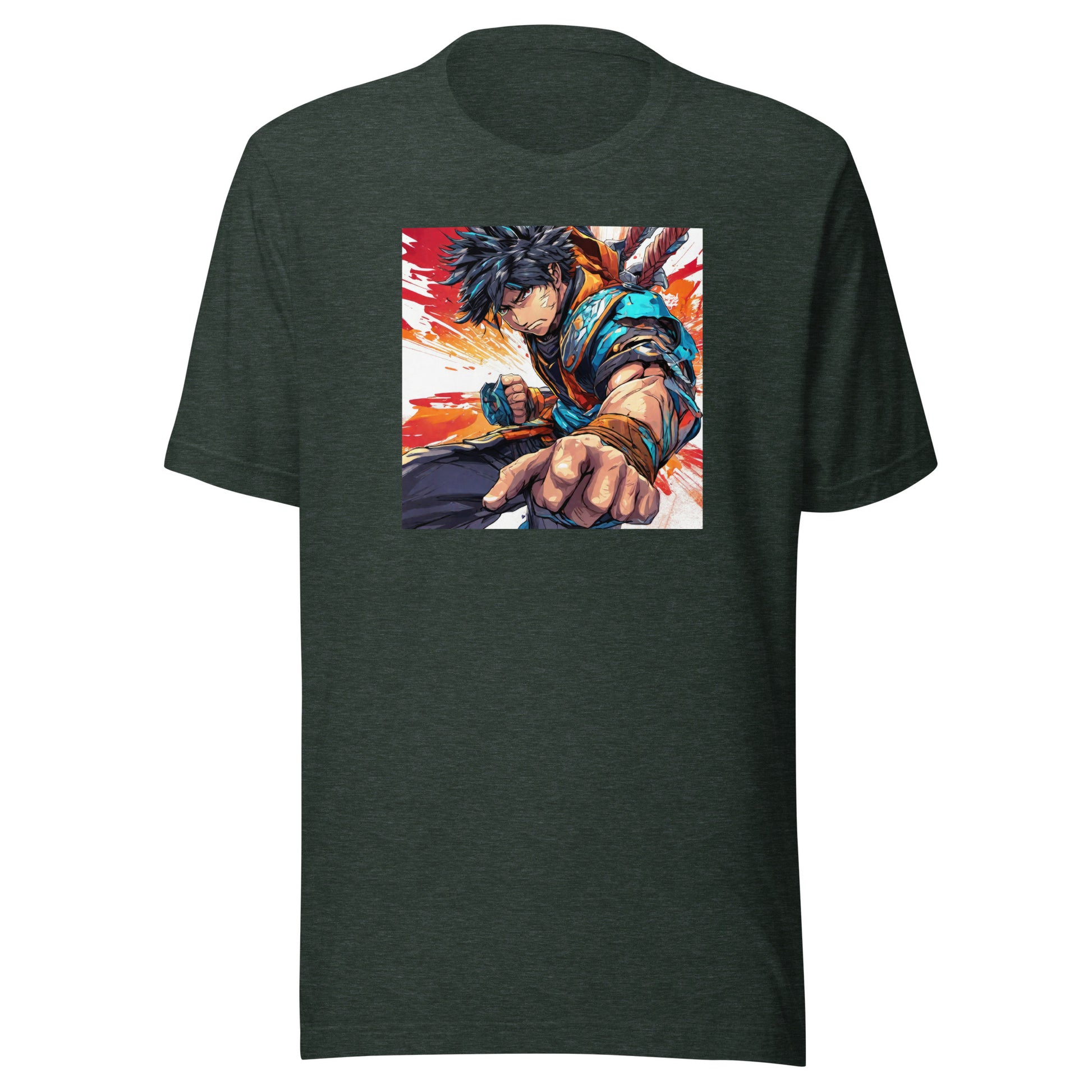 Dauntless Hero Men's Anime T-Shirt Heather Forest