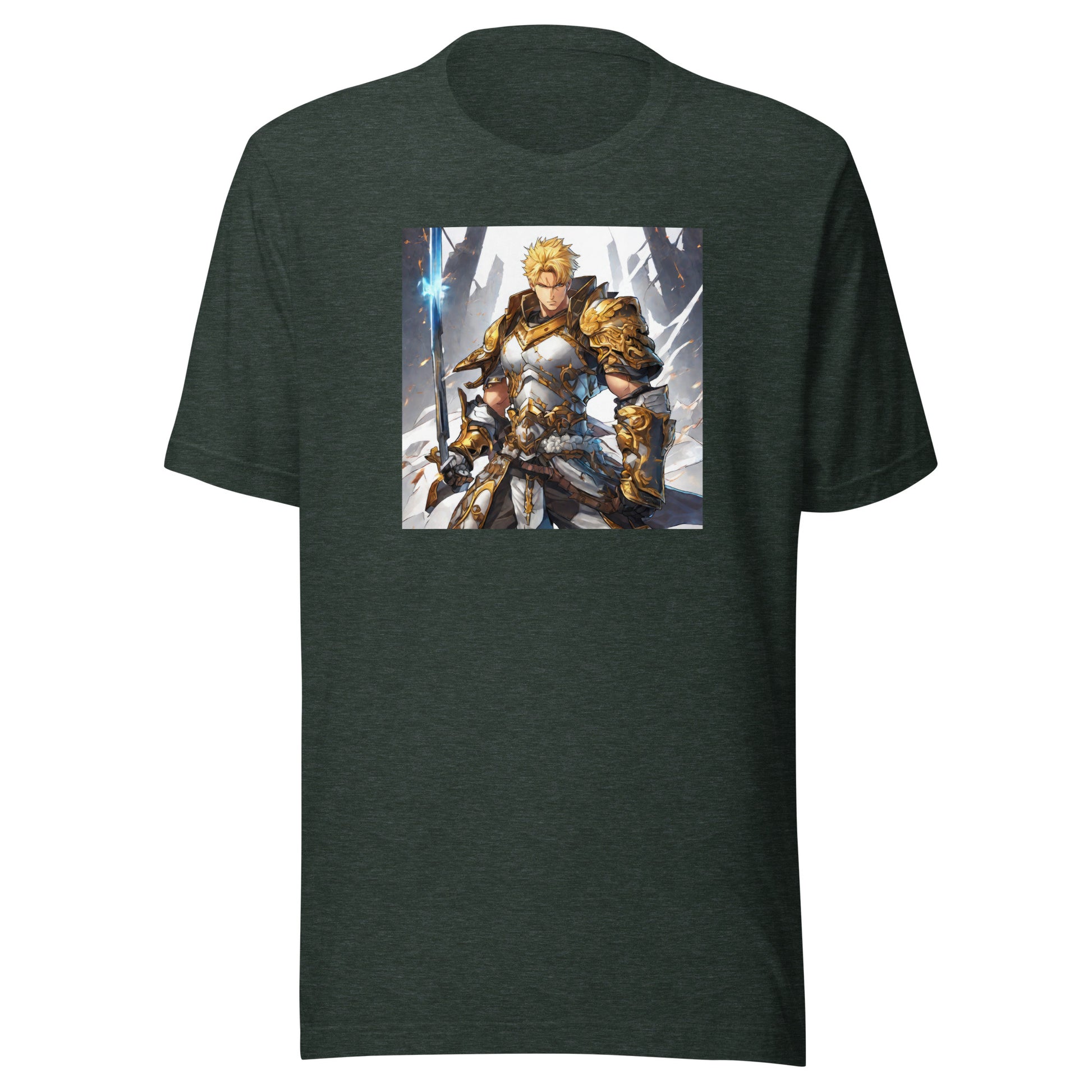 Gold-Clad Champion Men's Anime T-Shirt Heather Forest