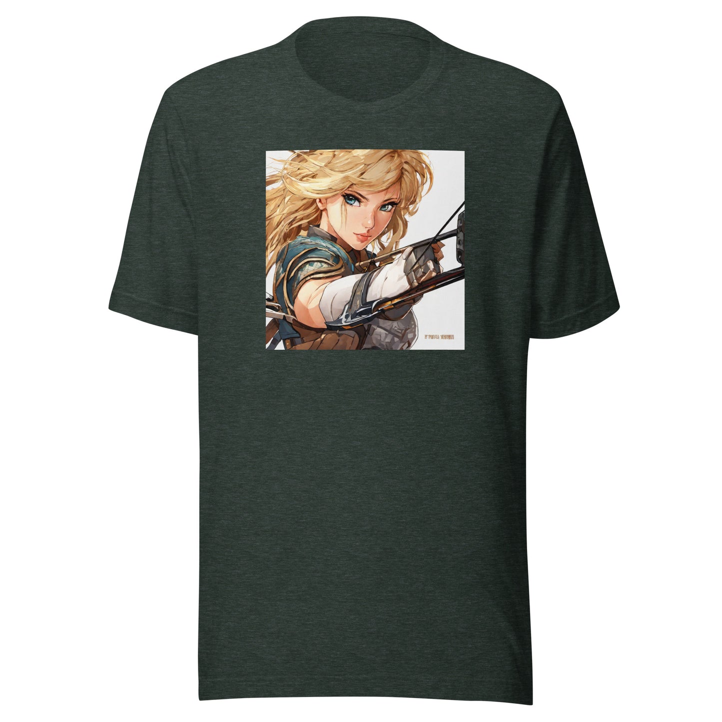 Fierce Shieldmaiden Men's Anime T-Shirt Heather Forest