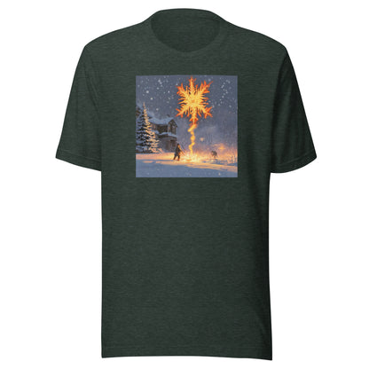 Fire from Ice Snowflake Men's Anime T-Shirt Heather Forest