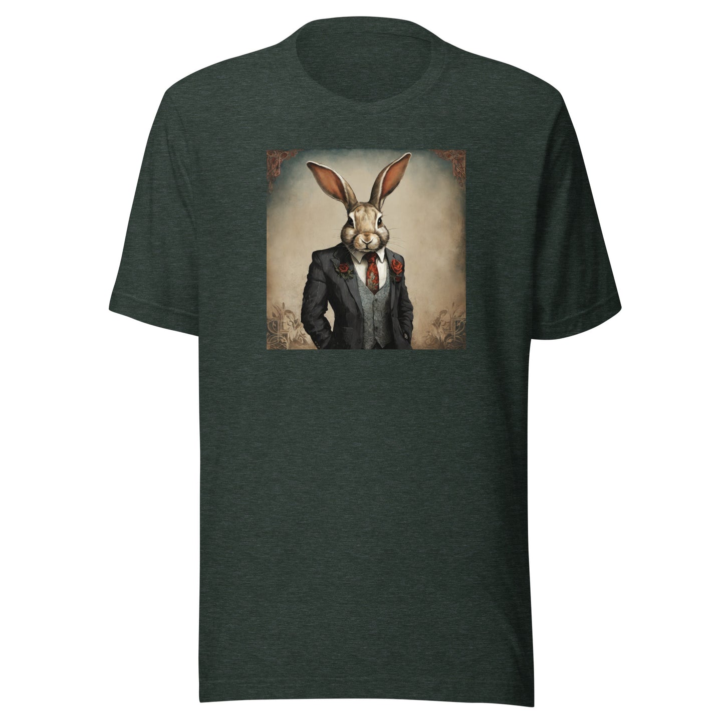 Regal Rabbit Men's Animal T-Shirt Heather Forest