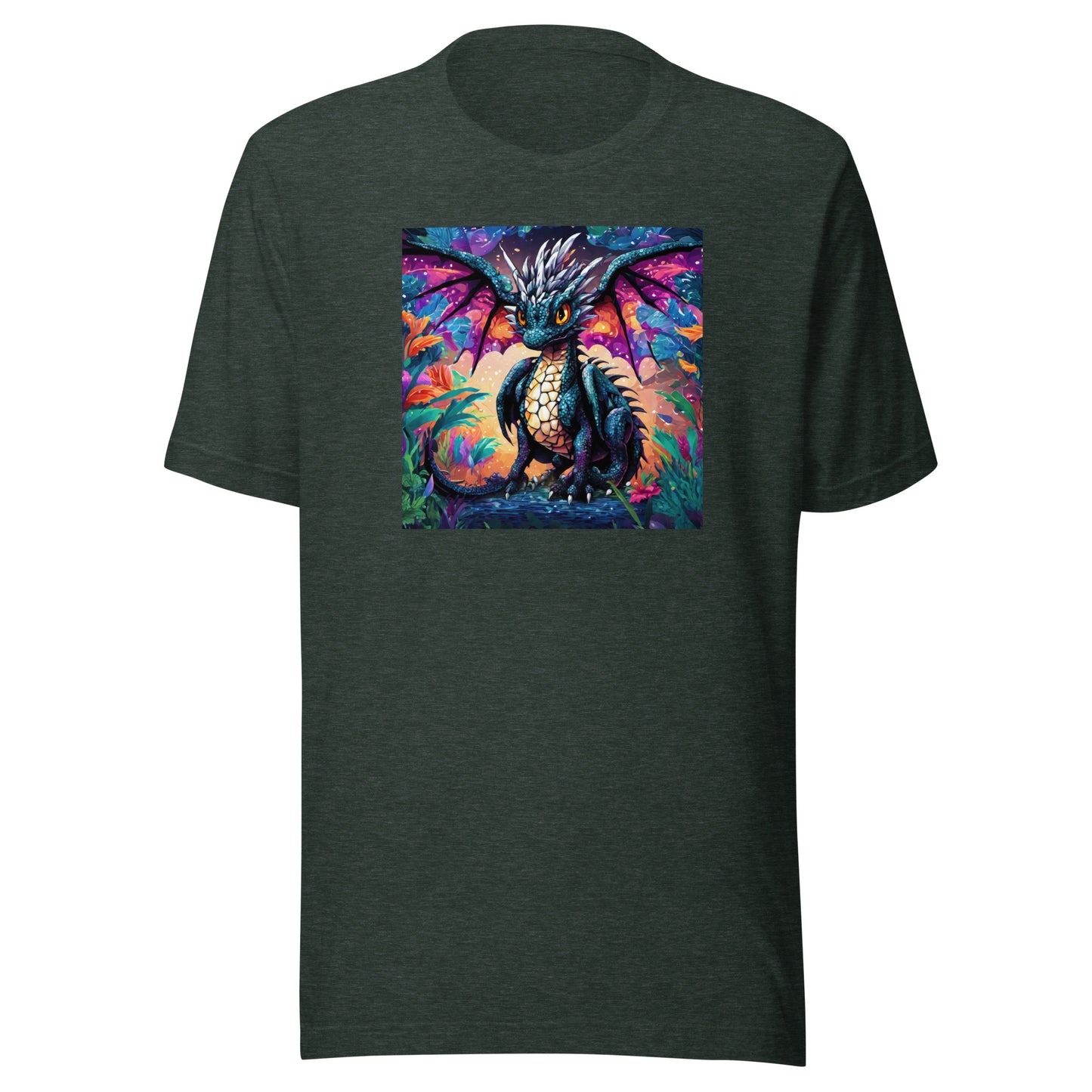 Pixel Dragon Men's T-Shirt Heather Forest