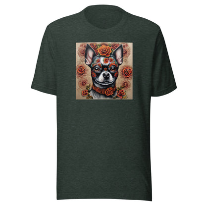 Day of the Dead Chihuahua Men's Dog Lover T-Shirt Heather Forest