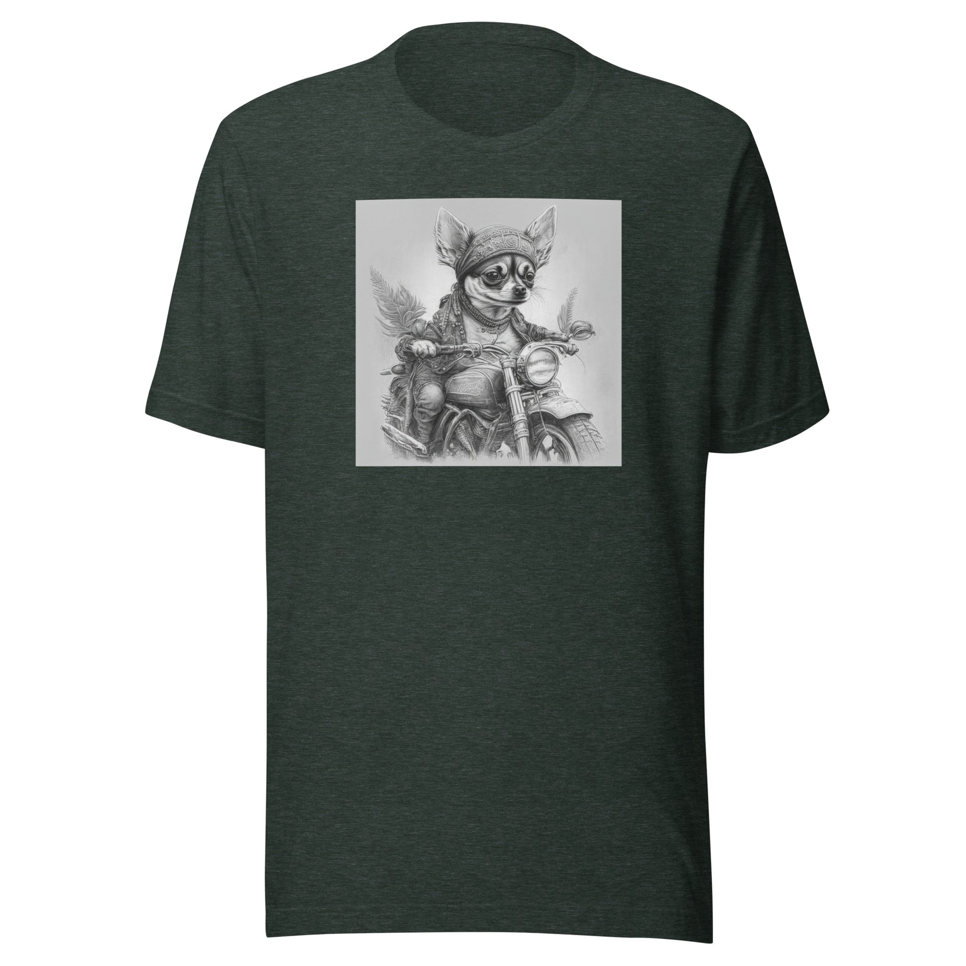 Tiny Speedster Chihuahua Men's T-Shirt Heather Forest