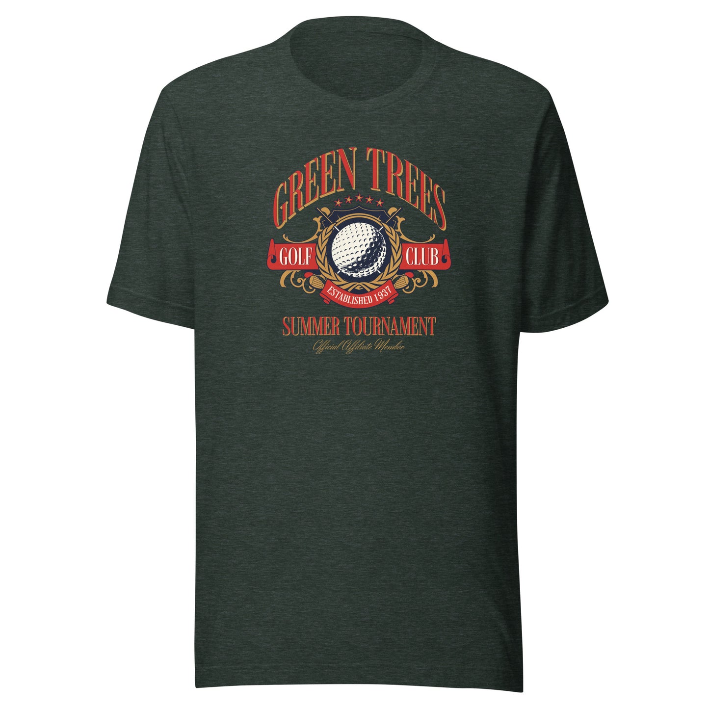 Green Trees Golf Club Shirt for Dad Heather Forest