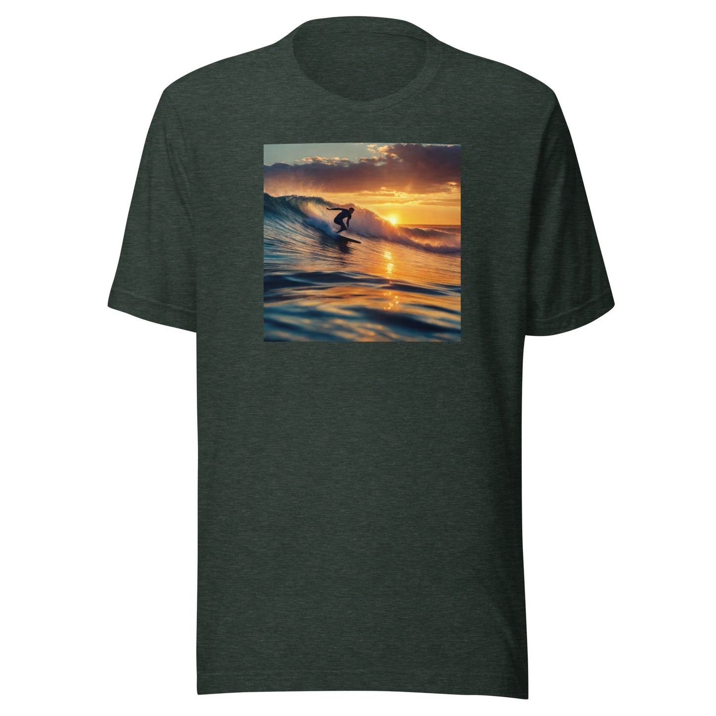 Surfing in the Sunset Men's T-Shirt Heather Forest