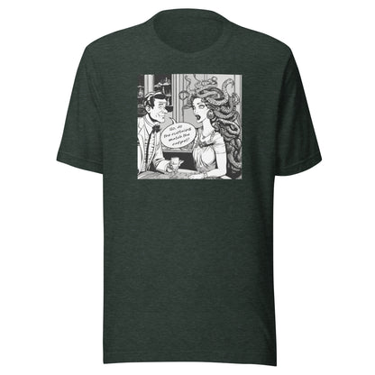 Medusa's Date Gone Wrong Men's Funny T-Shirt Heather Forest