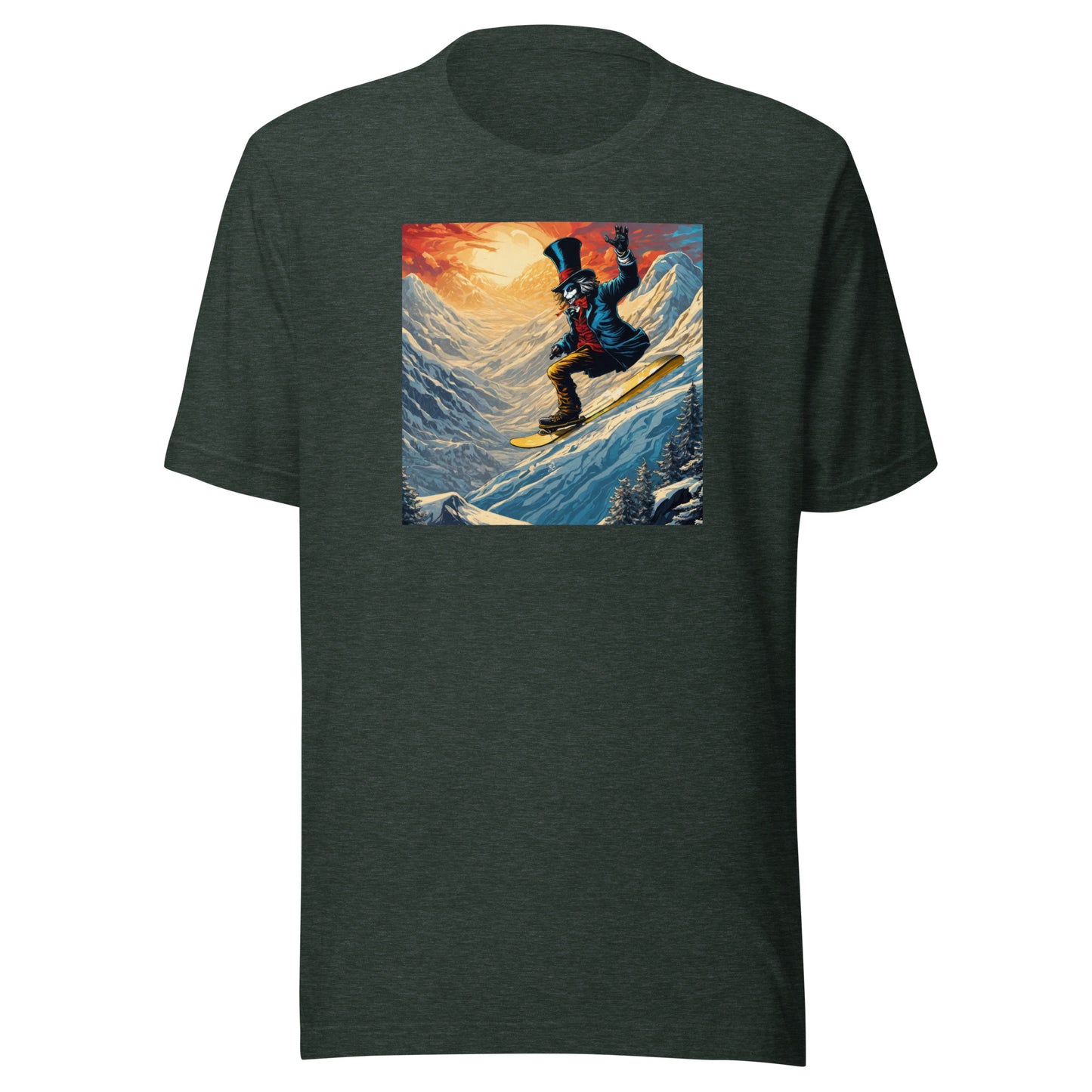 Mad Hatter Snowboarding Men's T-Shirt Heather Forest