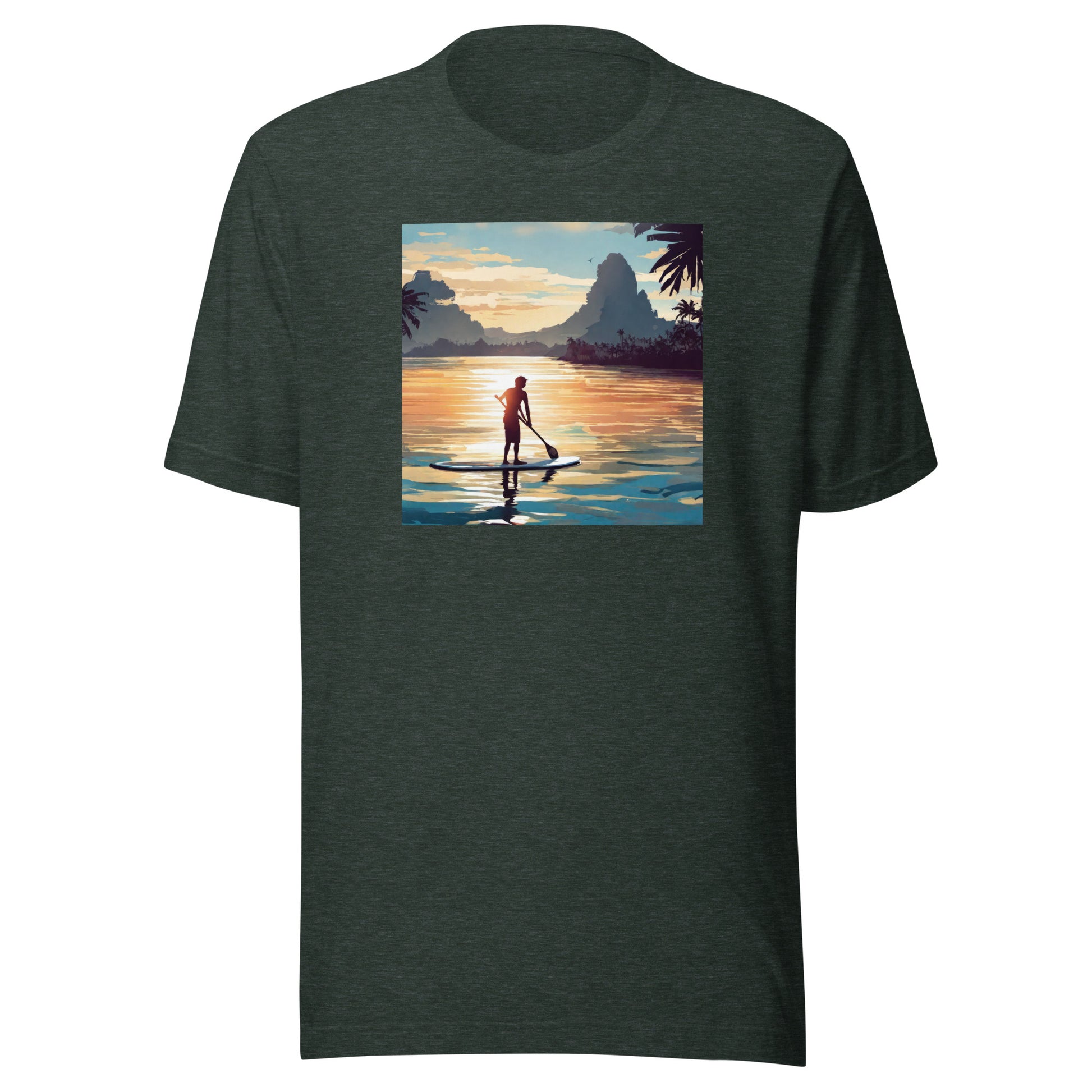 Paddleboarding Paradise Men's T-Shirt Heather Forest