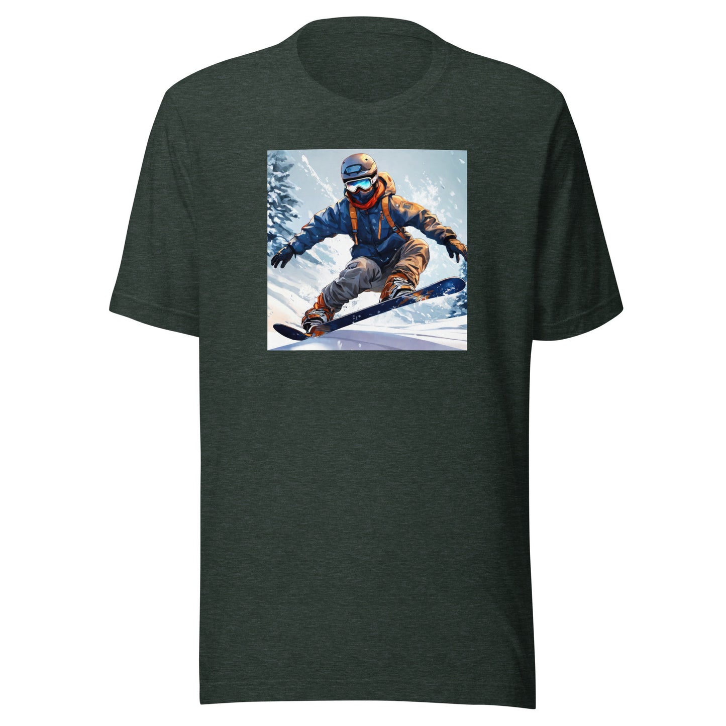 Men's Snowboarding T-Shirt Heather Forest